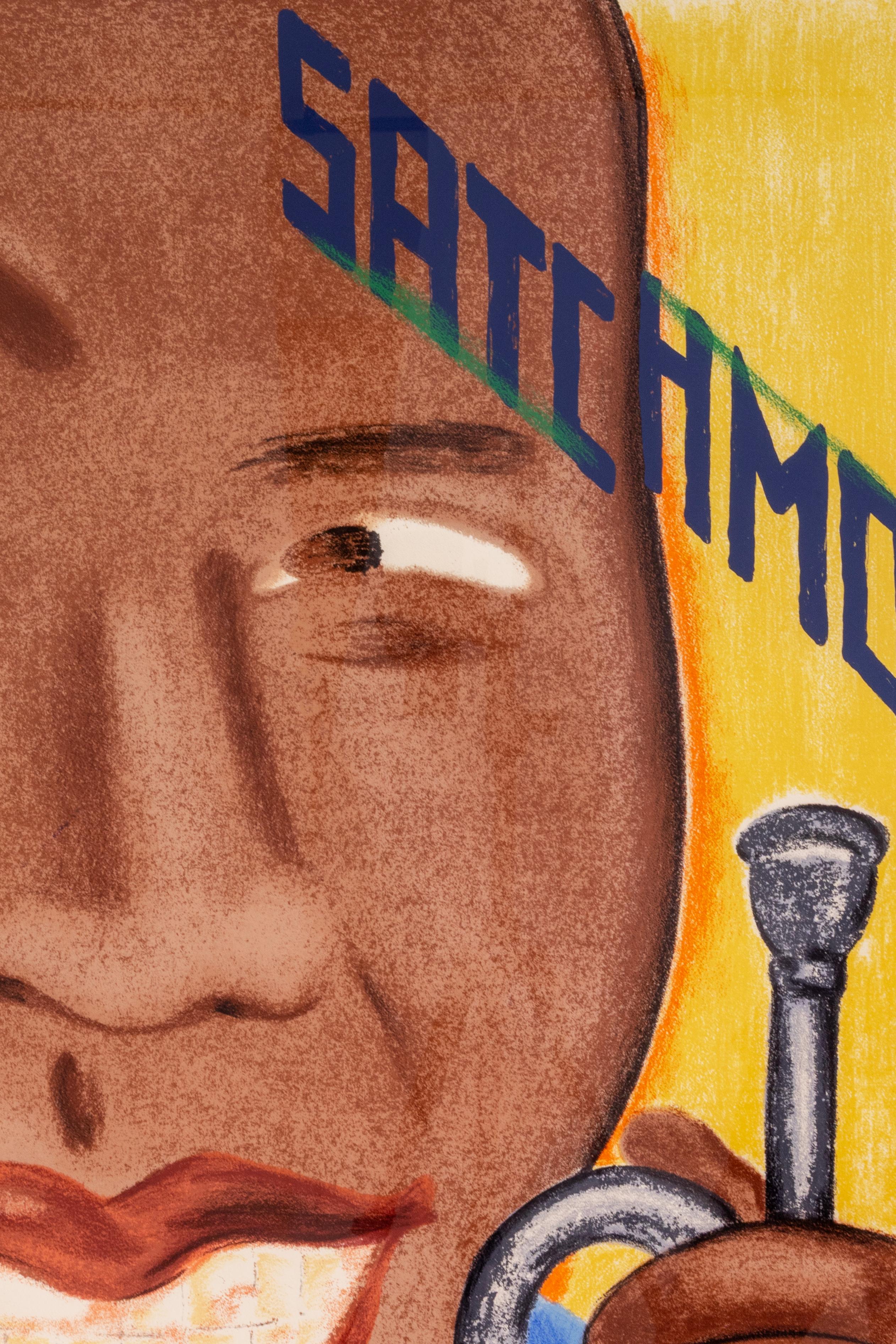 Seymour Chwast - Satchmo, 1989 Signierter postmoderner Siebdruck auf Papier 130/200 (amerikanisch) im Angebot