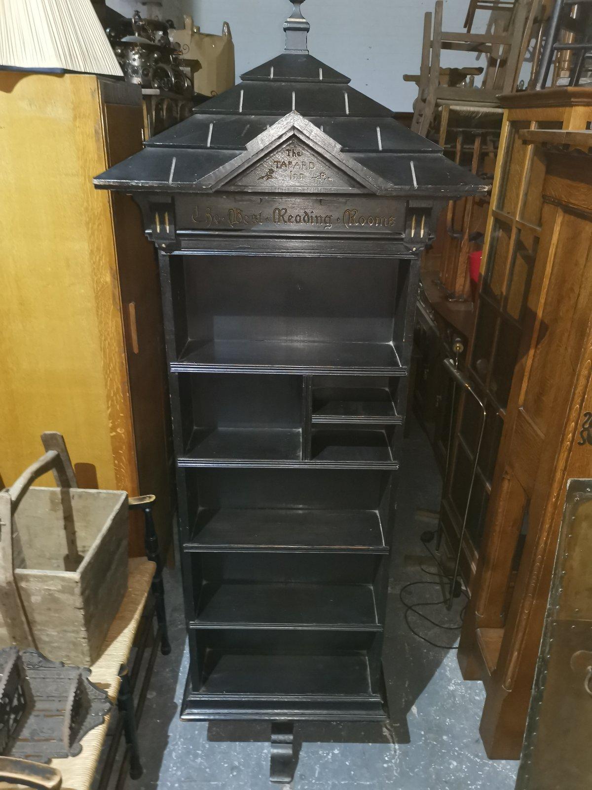 Seymour Easton. A Gothic Revival Ebonized Tabard Inn Library Revolving Bookcase. For Sale 4