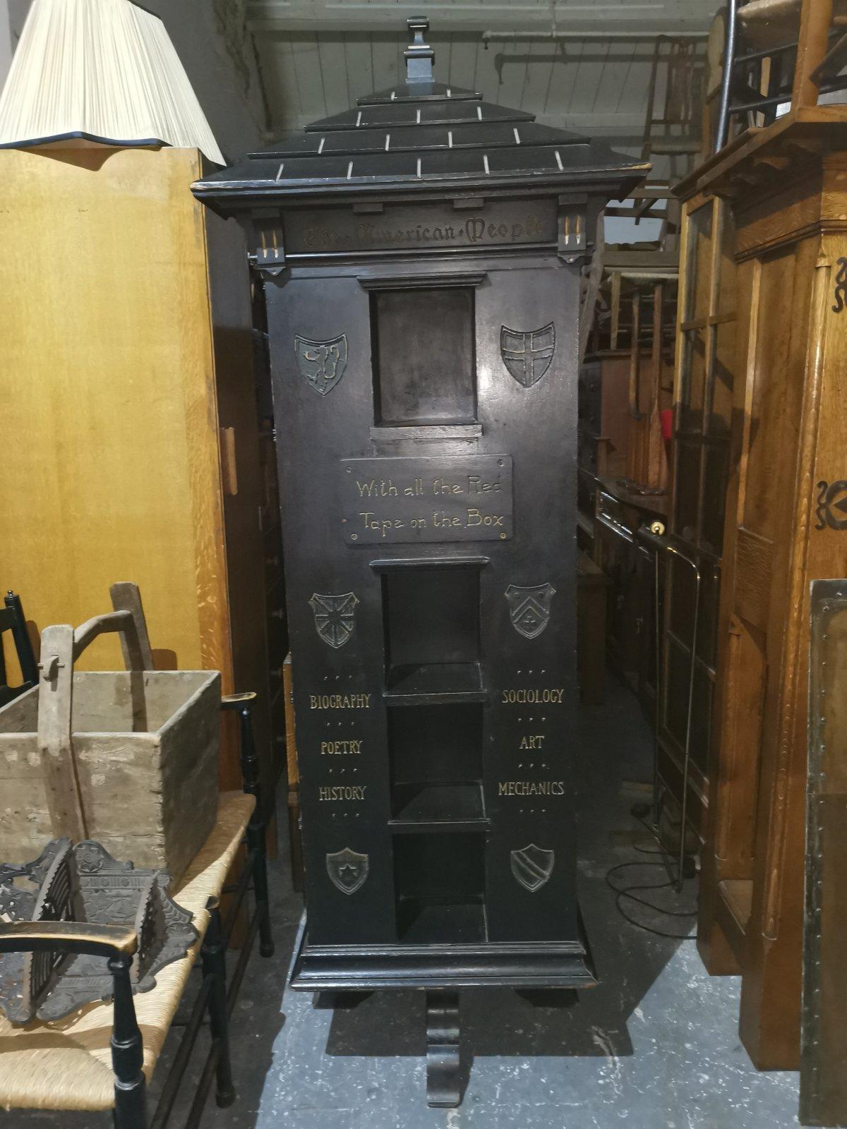 Seymour Easton. A Gothic Revival Ebonized Tabard Inn Library Revolving Bookcase. In Good Condition For Sale In London, GB