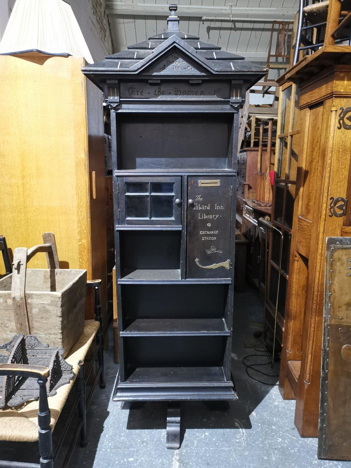 Seymour Easton. A Gothic Revival Ebonized Tabard Inn Library Revolving Bookcase. For Sale 1