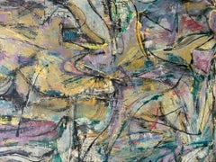 "No. 4" Seymour Franks, Mid-Century Abstract Modernist Lilac, Blue Composition