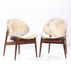 Seymour James Weiner for Kodawood Mid Century Clam Shell Chairs - Pair