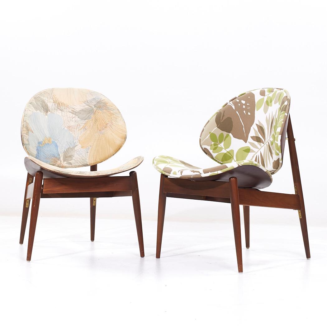 Mid-Century moderno Sedie a conchiglia di Seymour James Weiner per Kodawood, metà del secolo scorso - coppia in vendita