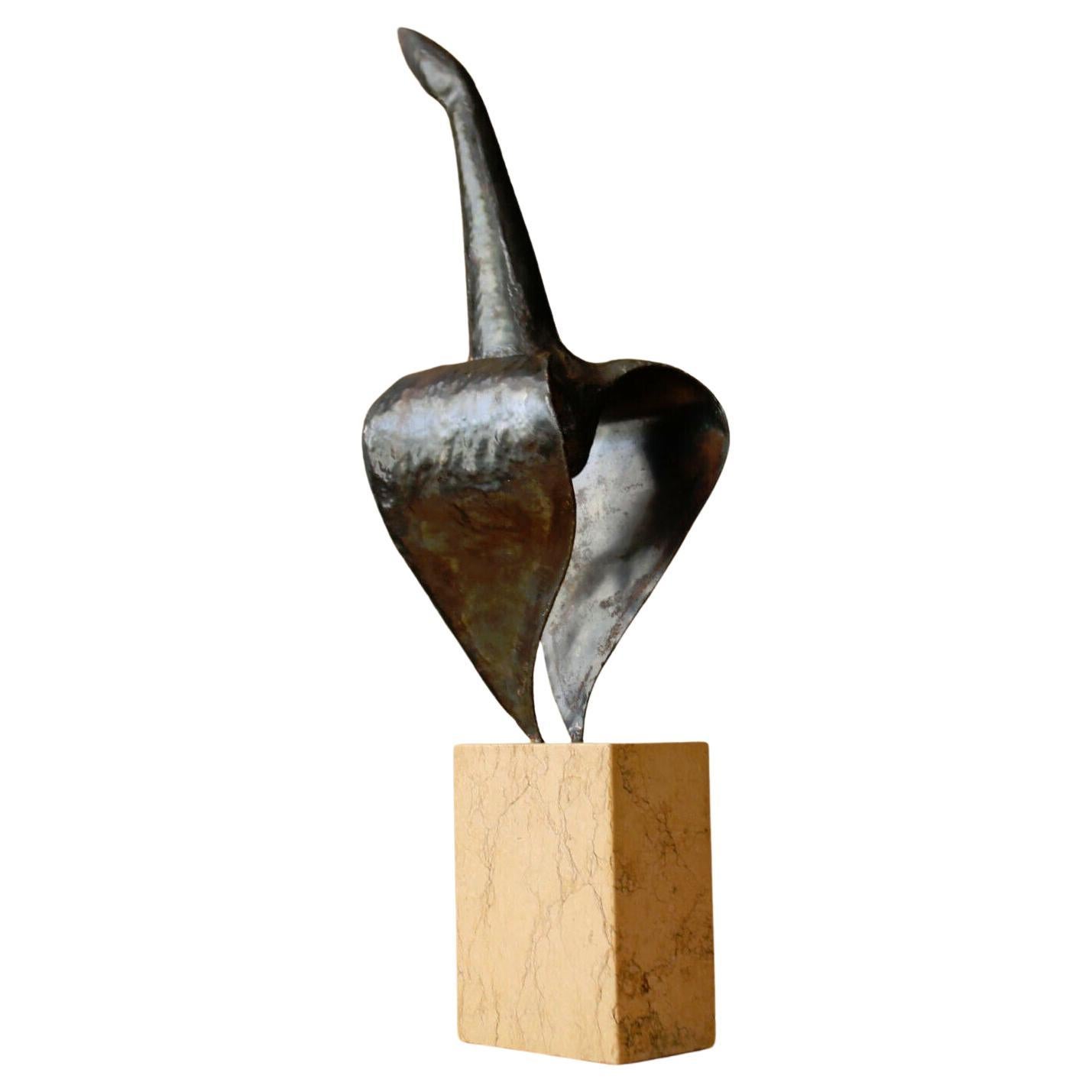 Seymour Lipton "Phoenix Rising" MCM Direct Metal & Marble Sculpture! Art 1958 For Sale