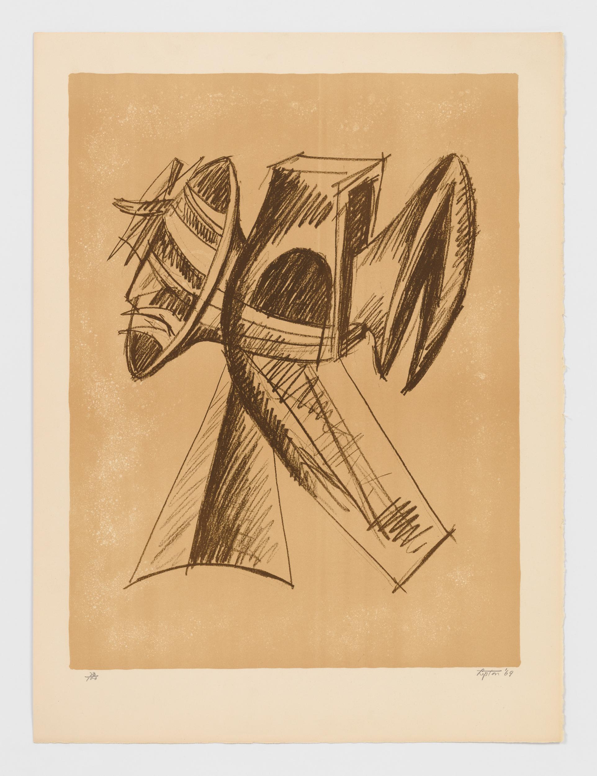 Seymour Lipton Abstract Print - Study for Sculpture No. 1