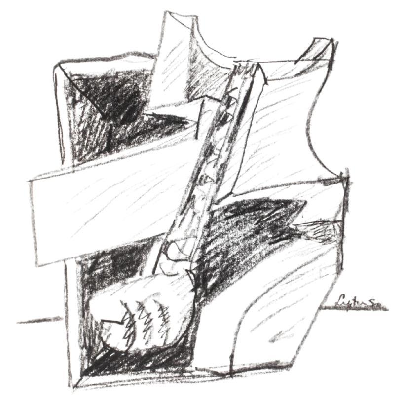 Seymour Lipton Sculpture Study Sketch, 1950 For Sale