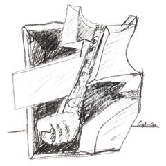 Retro Seymour Lipton Sculpture Study Sketch, 1950