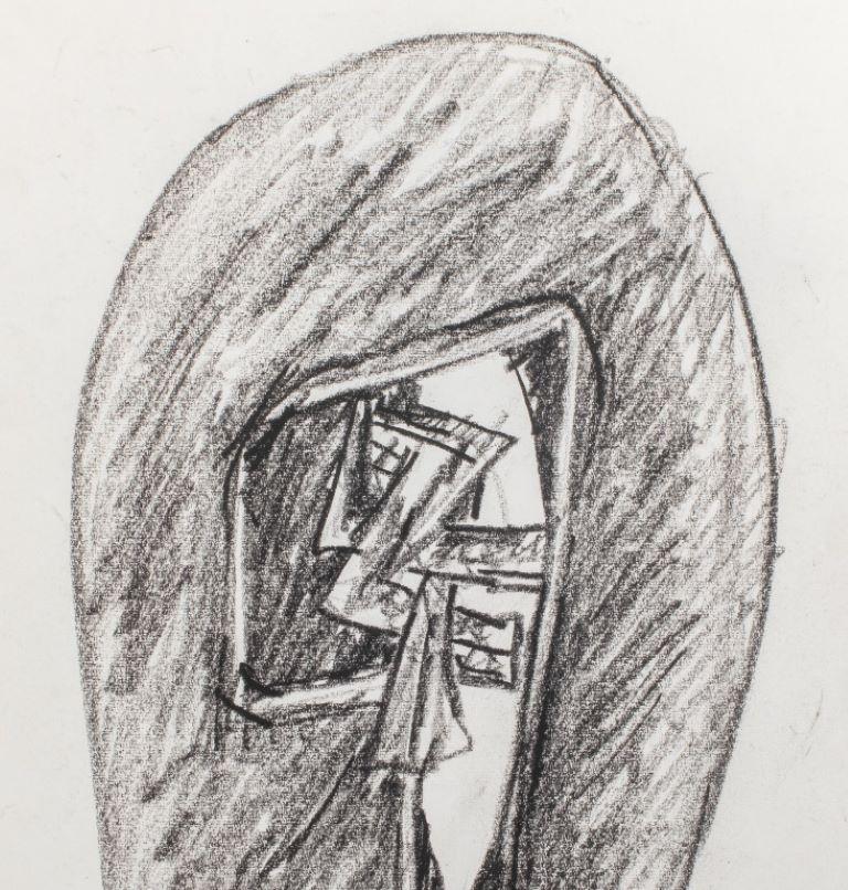 Seymour Lipton (Amerikaner, 1903-1986) Ölkreidezeichnung auf Papier Skizze einer Studie für eine Skulptur des Abstrakten Expressionismus, signiert und datiert 