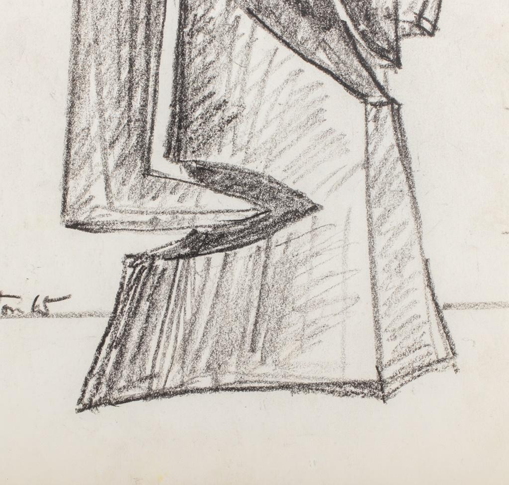 Seymour Lipton (Amerikaner, 1903-1986) Ölkreidezeichnung auf Papier Skizze einer Studie für eine Skulptur des Abstrakten Expressionismus, signiert und datiert 