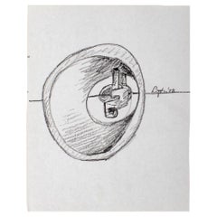 Retro Seymour Lipton Sculpture Study Sketch, 1978