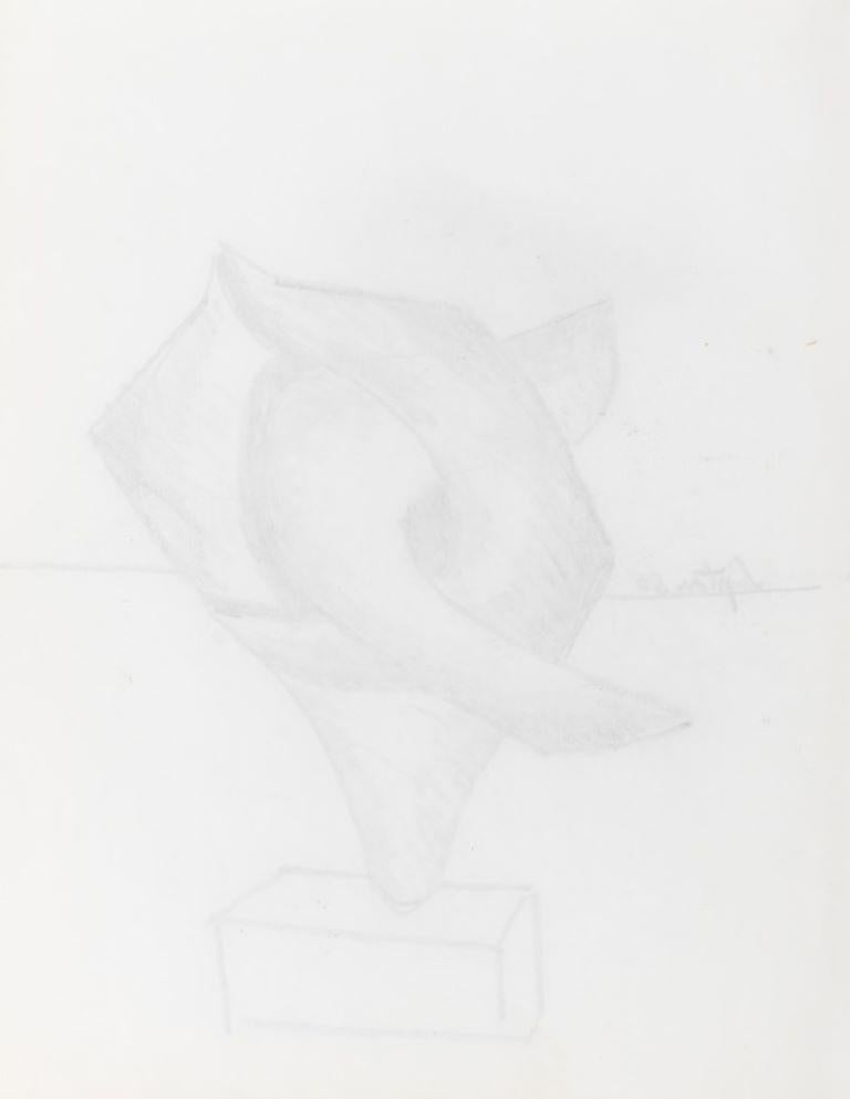 Seymour Lipton Sculpture Study Sketch, 1980 In Good Condition For Sale In New York, NY