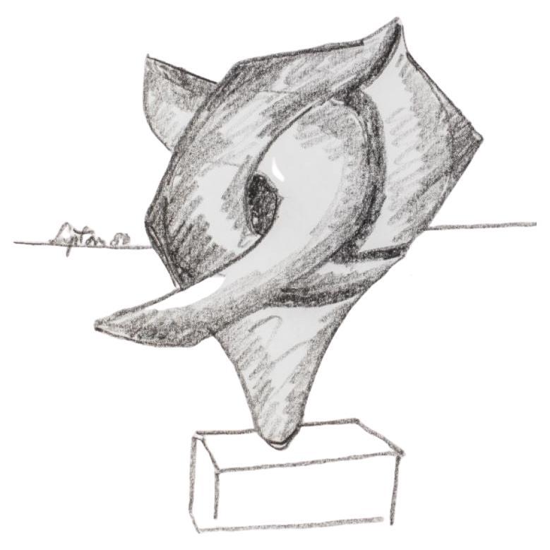 Seymour Lipton Sculpture Study Sketch, 1980