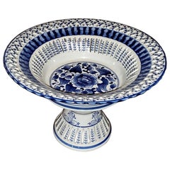 Vintage Seymour Mann Blue China Porcelain Centerpiece