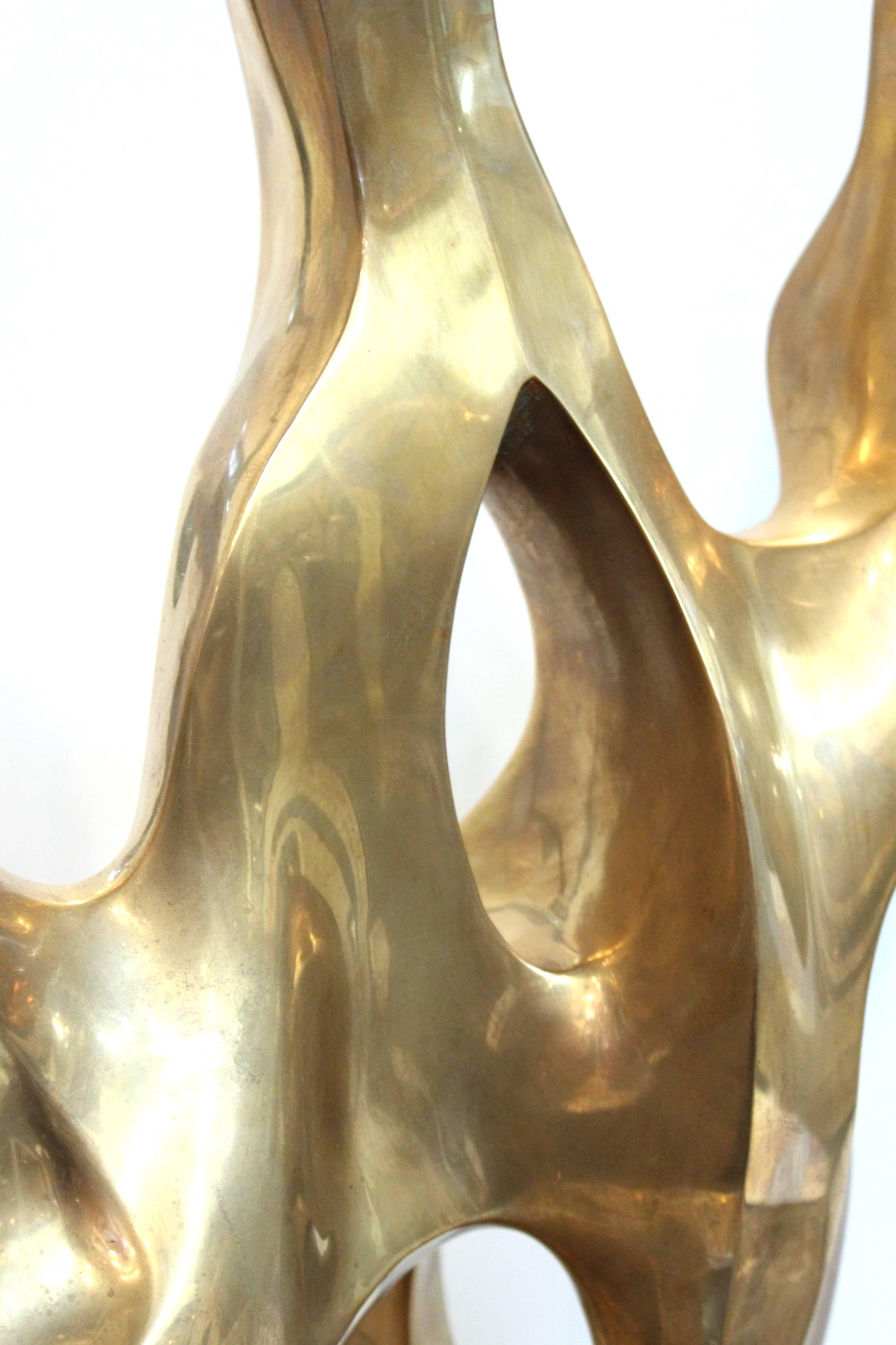 Seymour Meyer Modernist Abstract Bronze Sculpture Titled 'Flame' 5