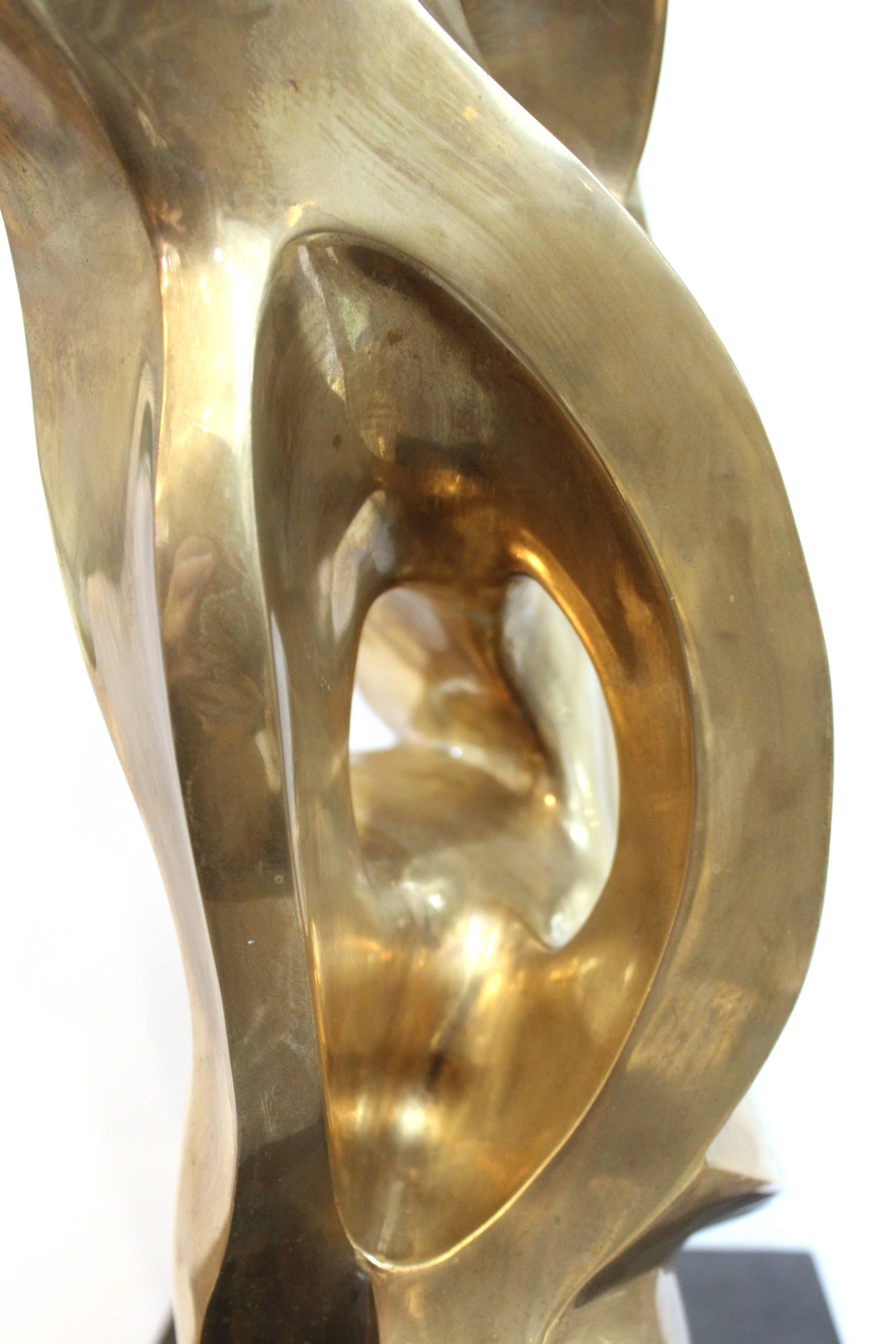 Seymour Meyer Modernist Abstract Bronze Sculpture Titled 'Flame' 6