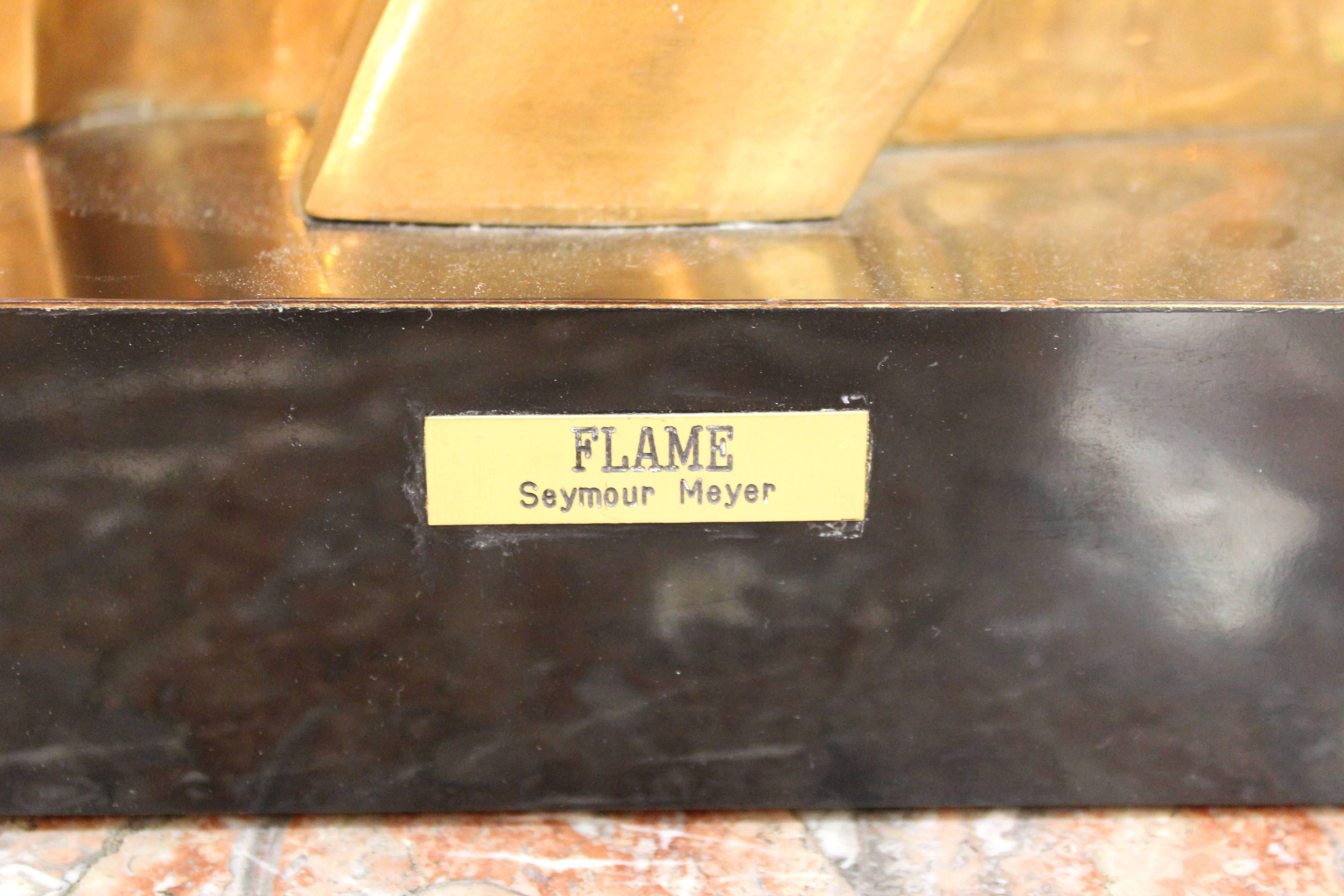 Seymour Meyer Modernist Abstract Bronze Sculpture Titled 'Flame' 2