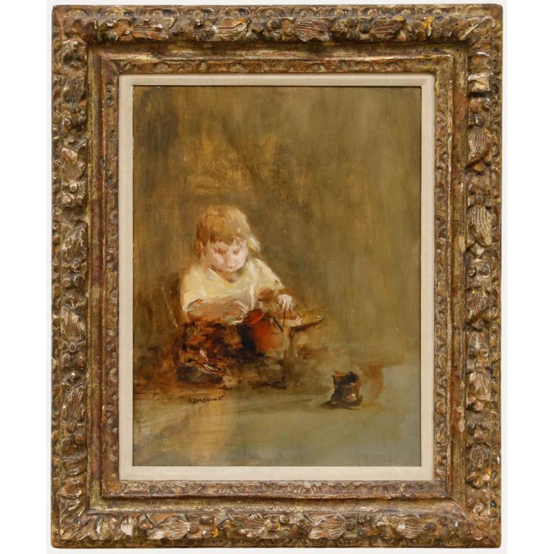 Seymour Remenick (1923-1999) - Öl aus der Mitte des 20. Jahrhunderts, The Artist
s Daughter