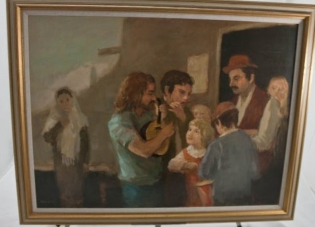 Peinture à l'huile figurative « Folk Singers » de Seymour Remenick en vente 2