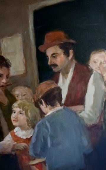 Peinture à l'huile figurative « Folk Singers » de Seymour Remenick en vente 4