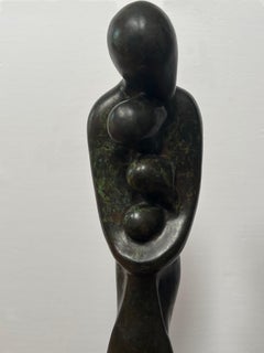 Original Bronze Sculpture of a Mother with Three Children by Sy Rosenwasser 1997