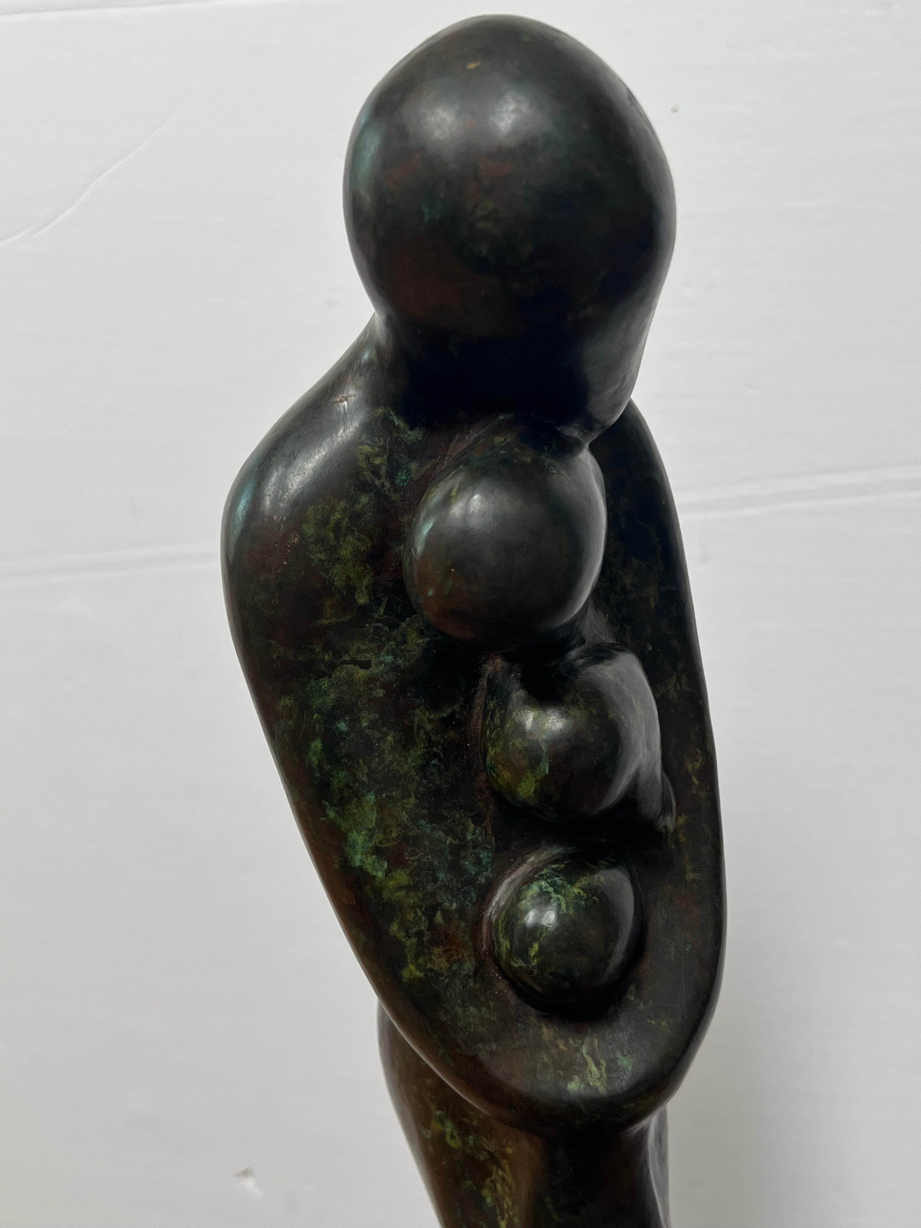 Original Bronze Sculpture of a Mother with Three Children by Sy Rosenwasser 1997 For Sale 5