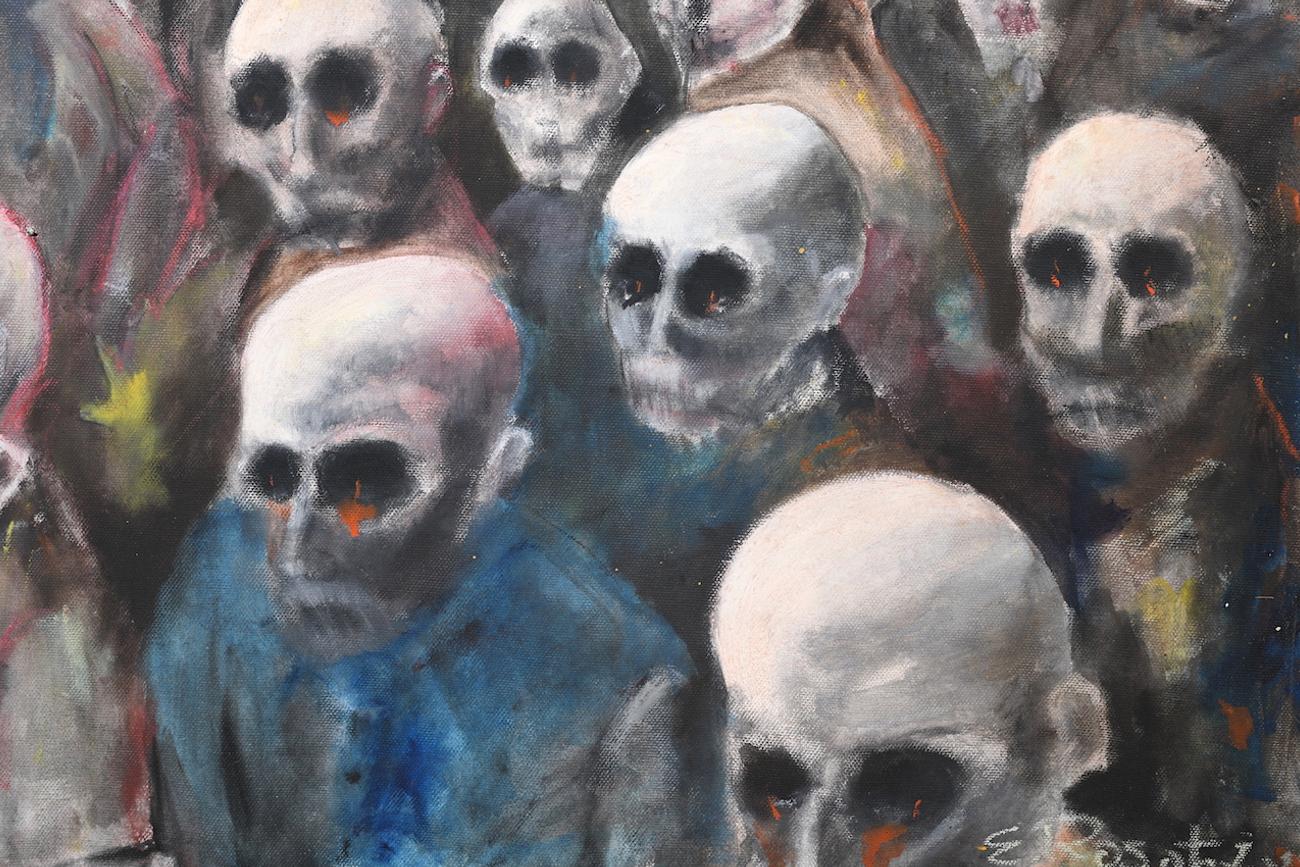Brutalist Seymour Rosofsky Brutalism Painting, 1950s. Jewish Artist. For Sale