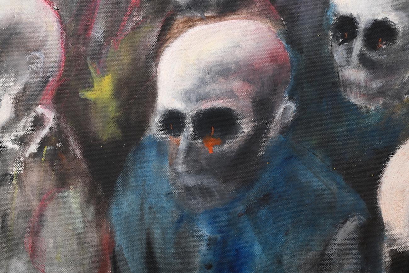 Seymour Rosofsky Brutalism Painting, 1950s. Jewish Artist. In Good Condition For Sale In Handewitt, DE