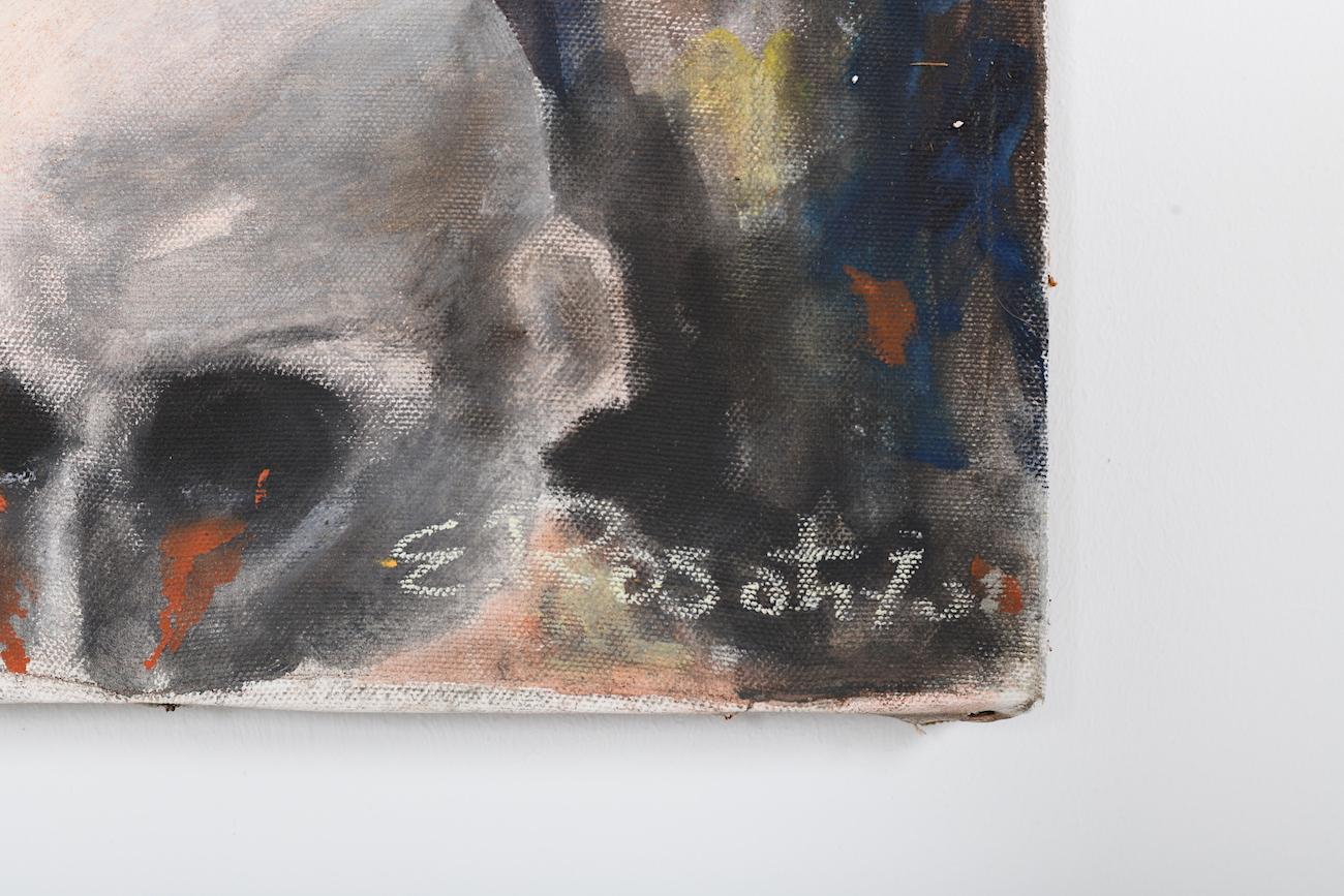 Mid-20th Century Seymour Rosofsky Brutalism Painting, 1950s. Jewish Artist. For Sale
