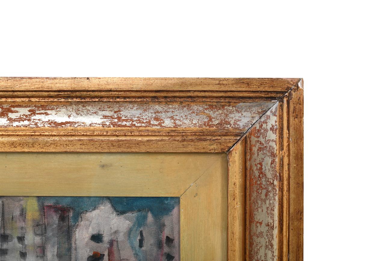 Canvas Seymour Rosofsky Brutalism Painting, 1950s. Jewish Artist. For Sale