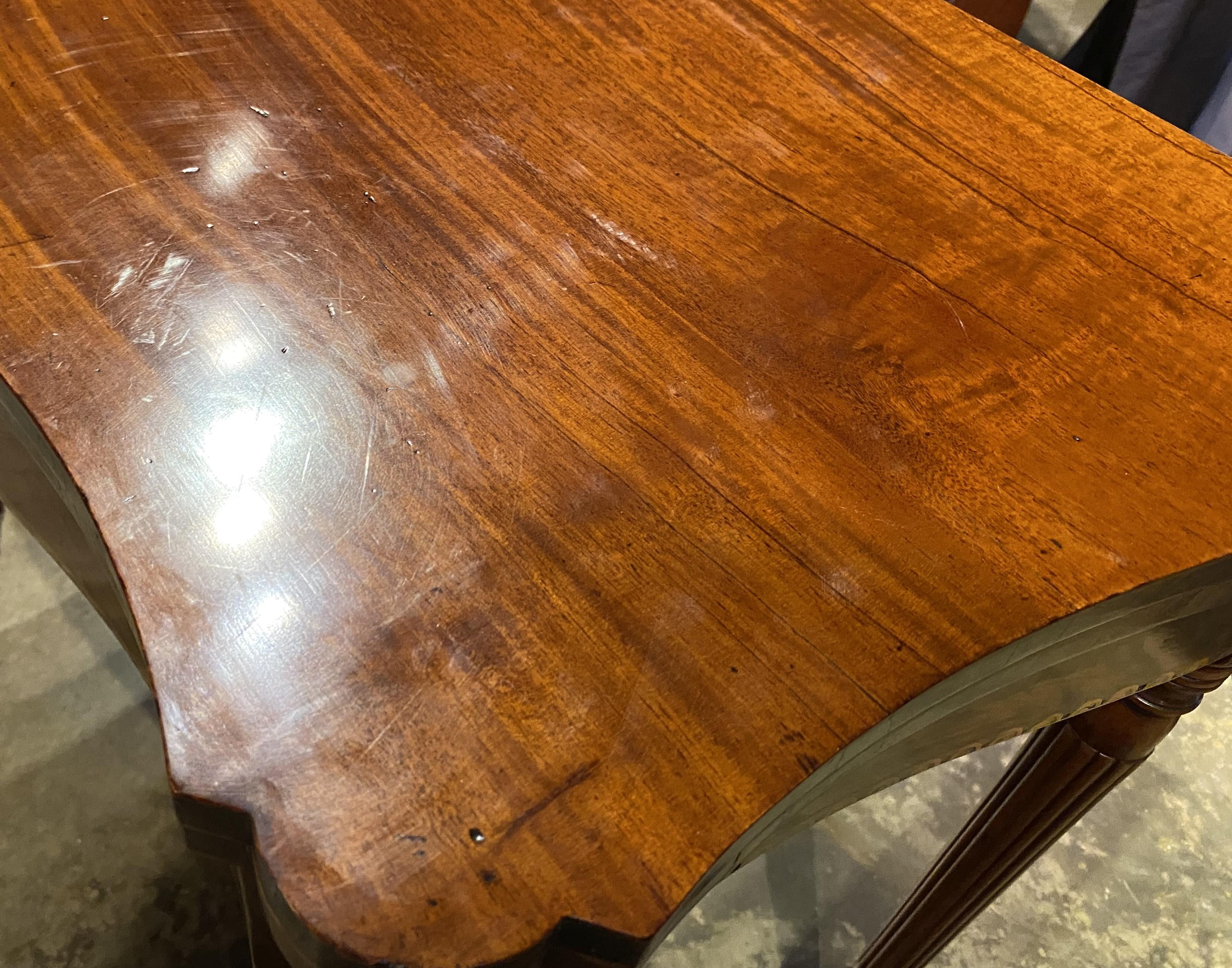Seymour School Federal Period Mahogany Gaming Table with Lunette Inlay c.1810 For Sale 9