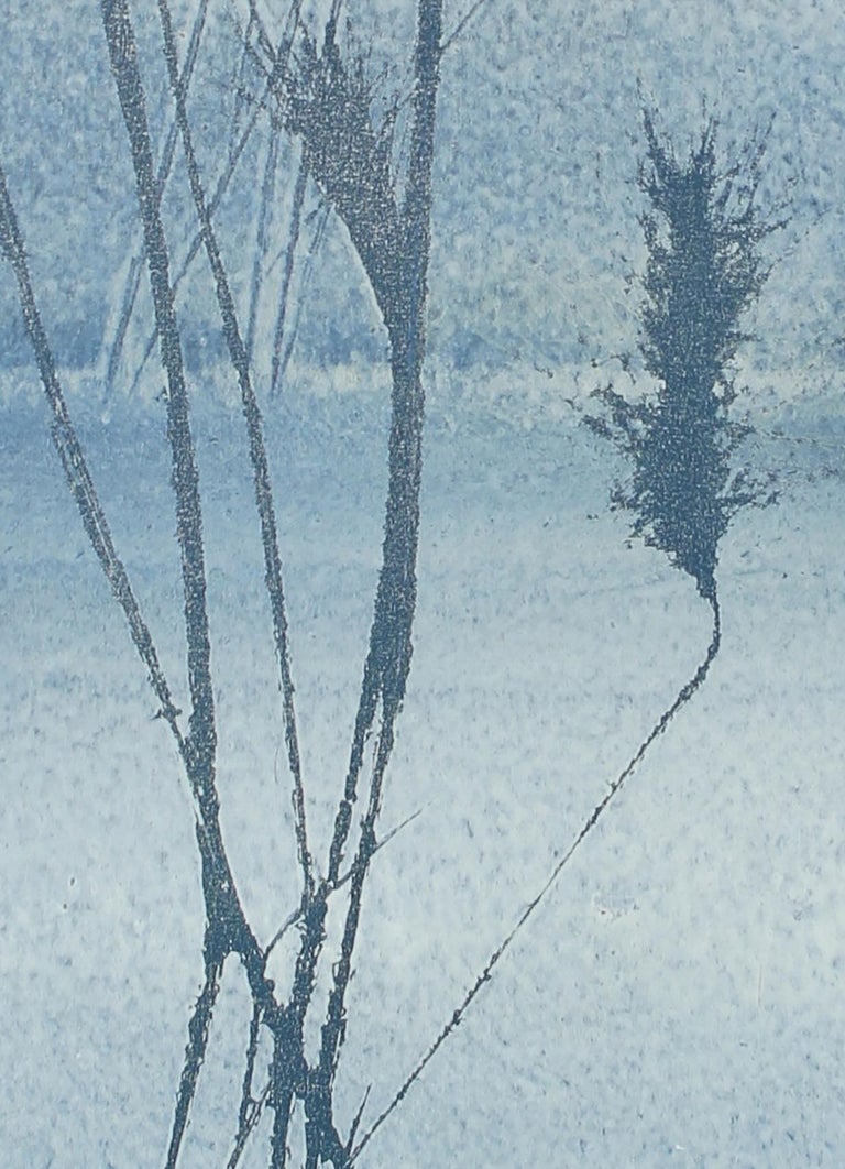 Seymour Tubis Morning Frost Mixed Media Nature Print With Wheat 