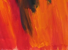 "Forest Fire" Late 20th Century Oil on Paper