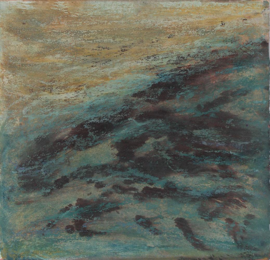 Seymour Tubis Abstract Painting – "Storm at Sea II",  Pt. Lobos, CA, Abstract Seascape in Painting, 1990
