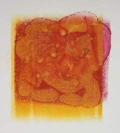 Red & Yellow Rothko-Esque Abstract 1977 Monotype on Paper