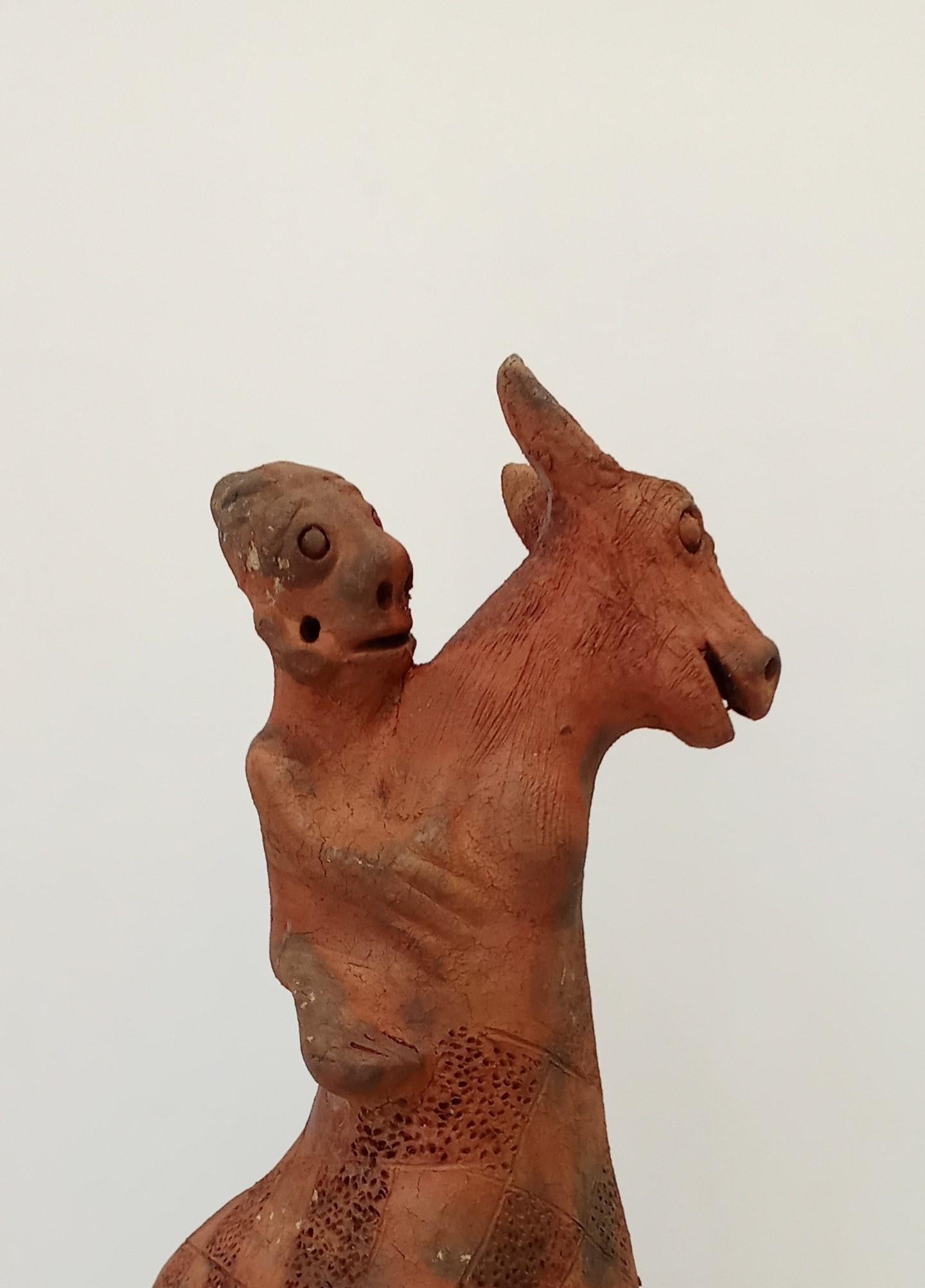 The ride Seyni Awa Camara Terracotta sculpture ceramic animal African art earth - Sculpture by SEYNI AWA CAMARA