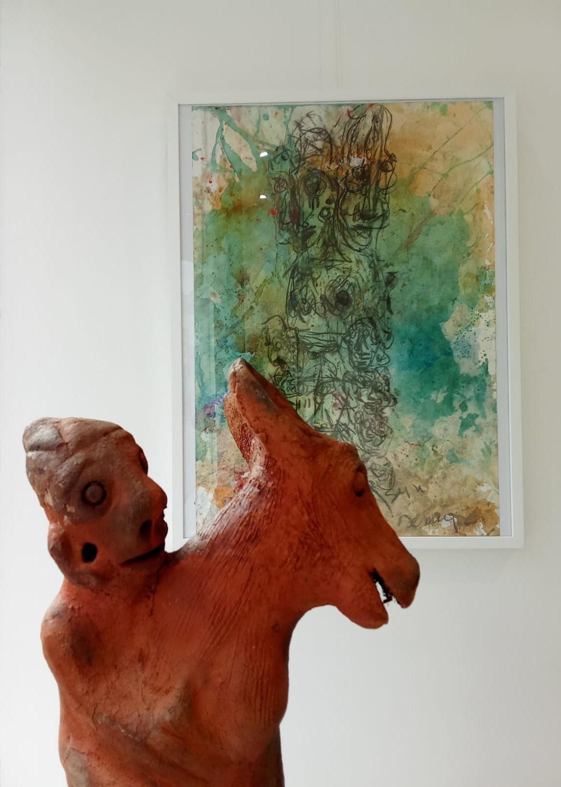 The ride Seyni Awa Camara Terracotta sculpture ceramic animal African art earth For Sale 1