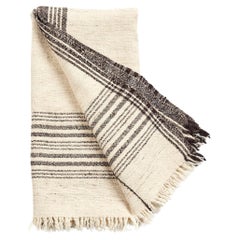 Seytu Classic Black & White Soft Artisanal Stripes Handloom Throw
