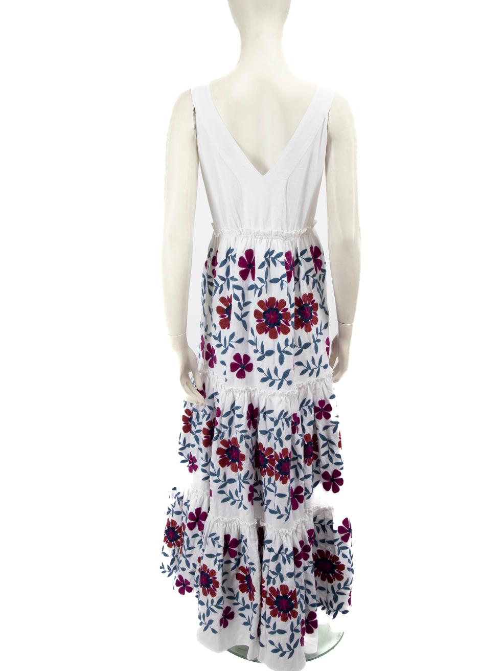 Gray Sézane Floral Embroidered Sleeveless Maxi Dress Size S
