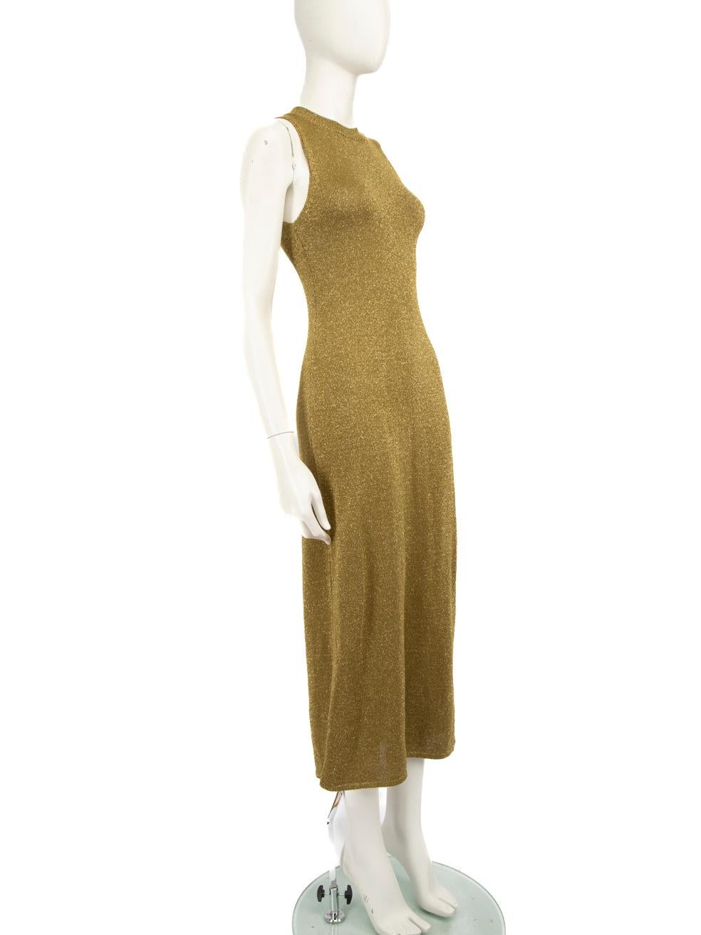 CONDITION is Very good. Hardly any visible wear to the dress is evident on this used Sézane designer resale item.
 
 
 
 Details
 
 
 Green
 
 Viscose
 
 Knit dress
 
 Midi
 
 Gold metallic thread
 
 Sleeveless
 
 Round neck
 
 Back button