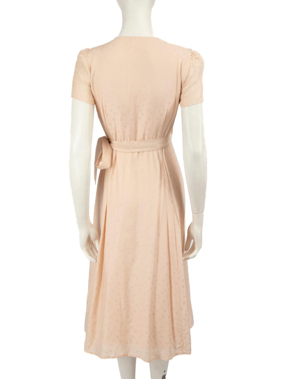 White Sézane Pink Silk Floral Wrap Dress Size M