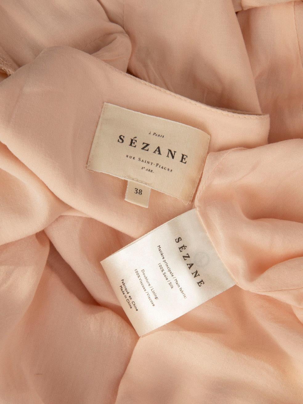 Sézane Pink Silk Floral Wrap Dress Size M 1