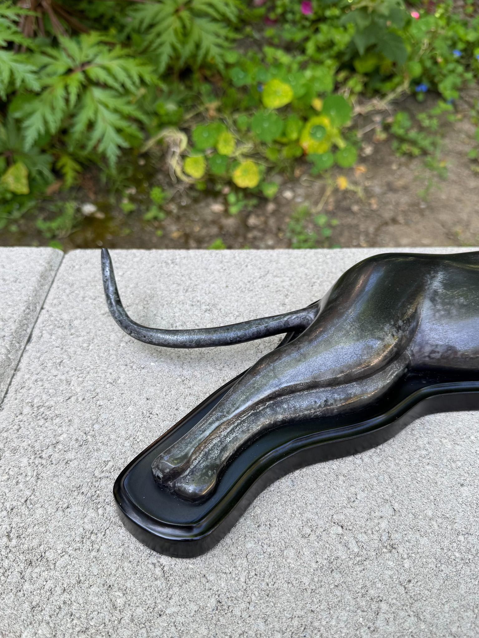 S.F. Bay Trading Bronze Egyptian Reclining Cat, 20th Century For Sale 8
