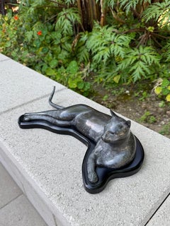 S.F. Bay Trading Bronze Egyptian Reclining Cat, 20th Century