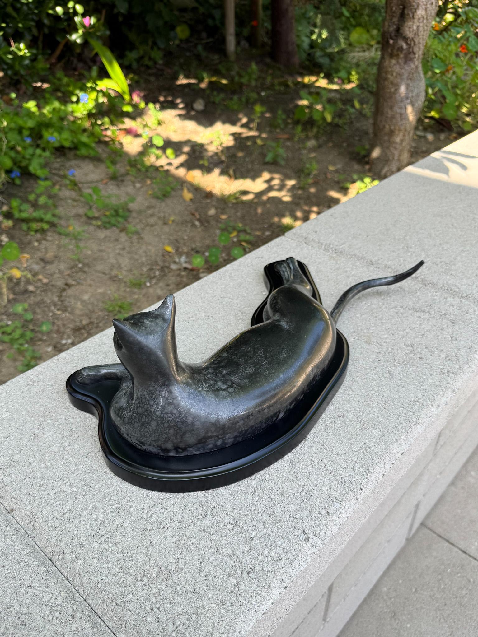 S.F. Bay Trading Bronze Egyptian Reclining Cat, 20th Century For Sale 2
