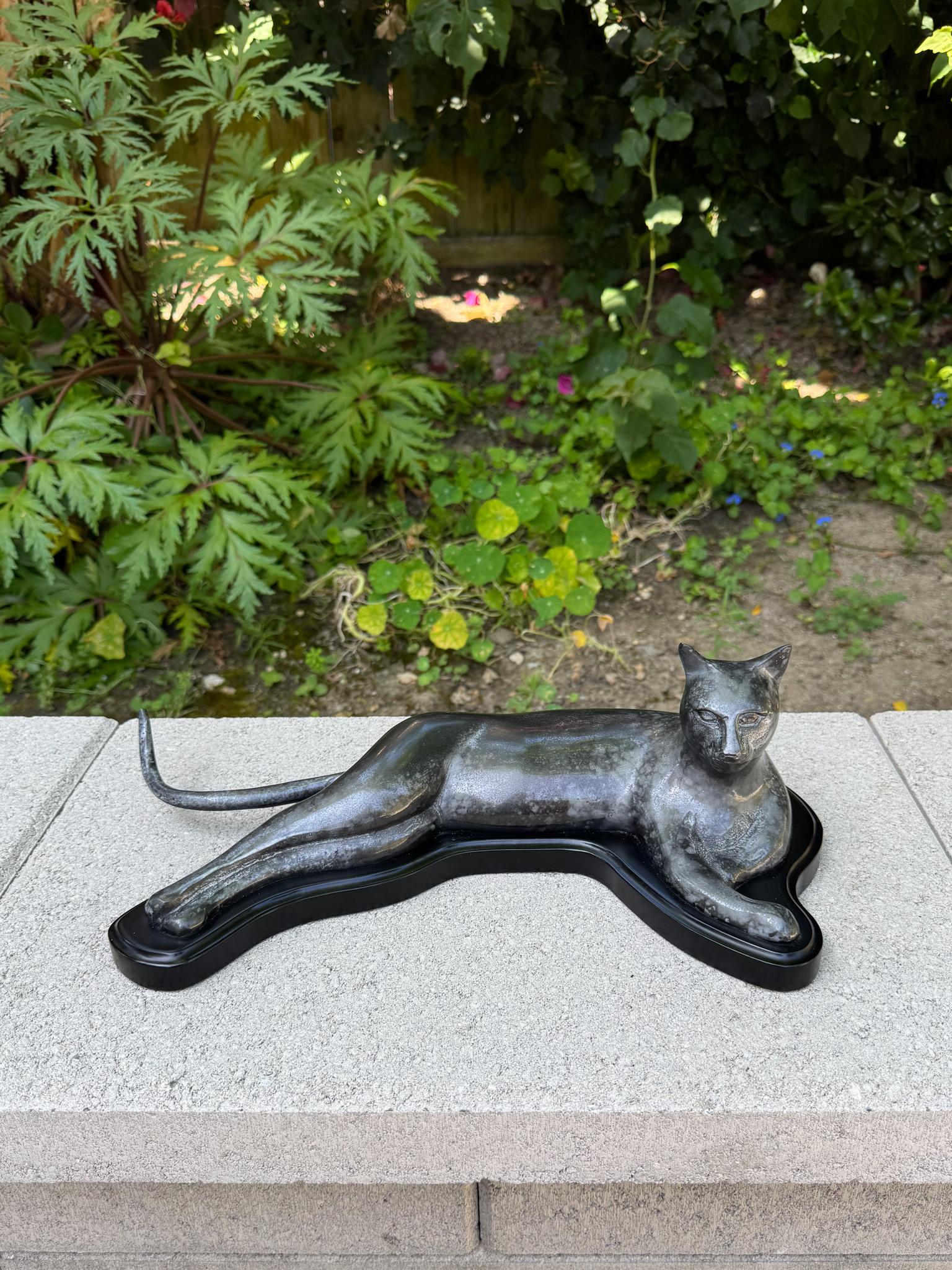 S.F. Bay Trading Bronze Egyptian Reclining Cat, 20th Century For Sale 3