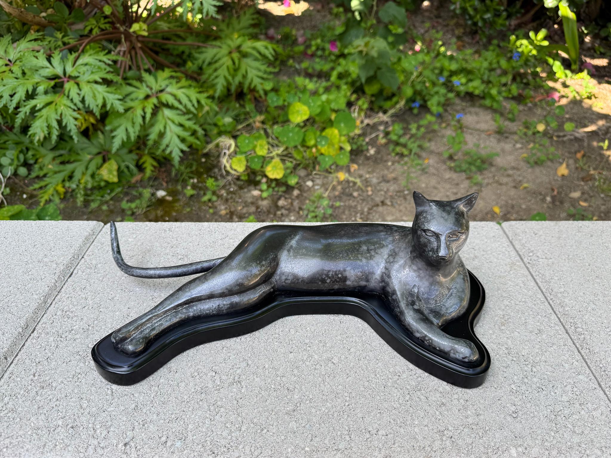 S.F. Bay Trading Bronze Egyptian Reclining Cat, 20th Century For Sale 4