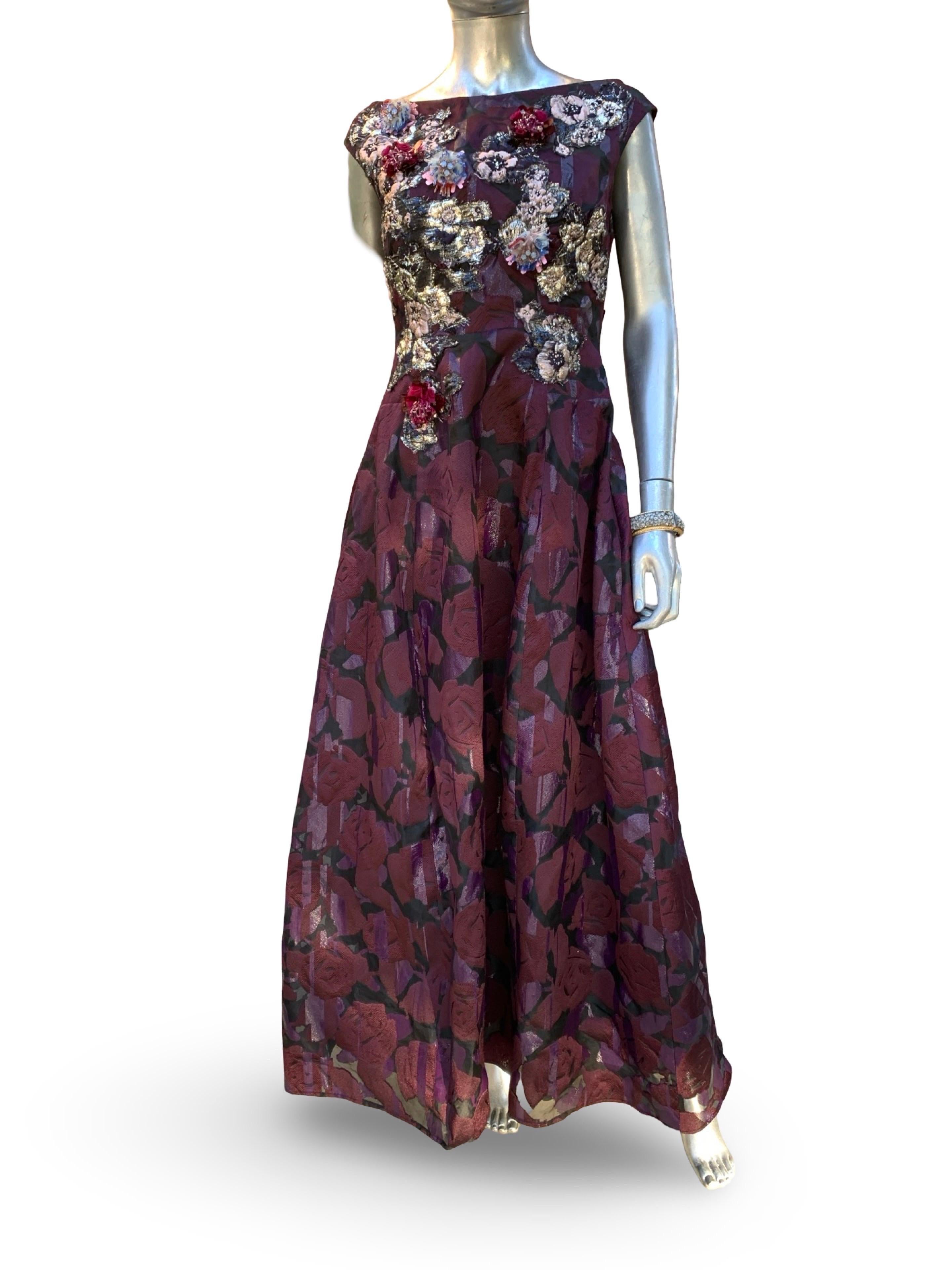 SFA Talbot Runhof Deutschland Atemberaubende Perlen besticktes Abendkleid Größe 10 im Angebot 6