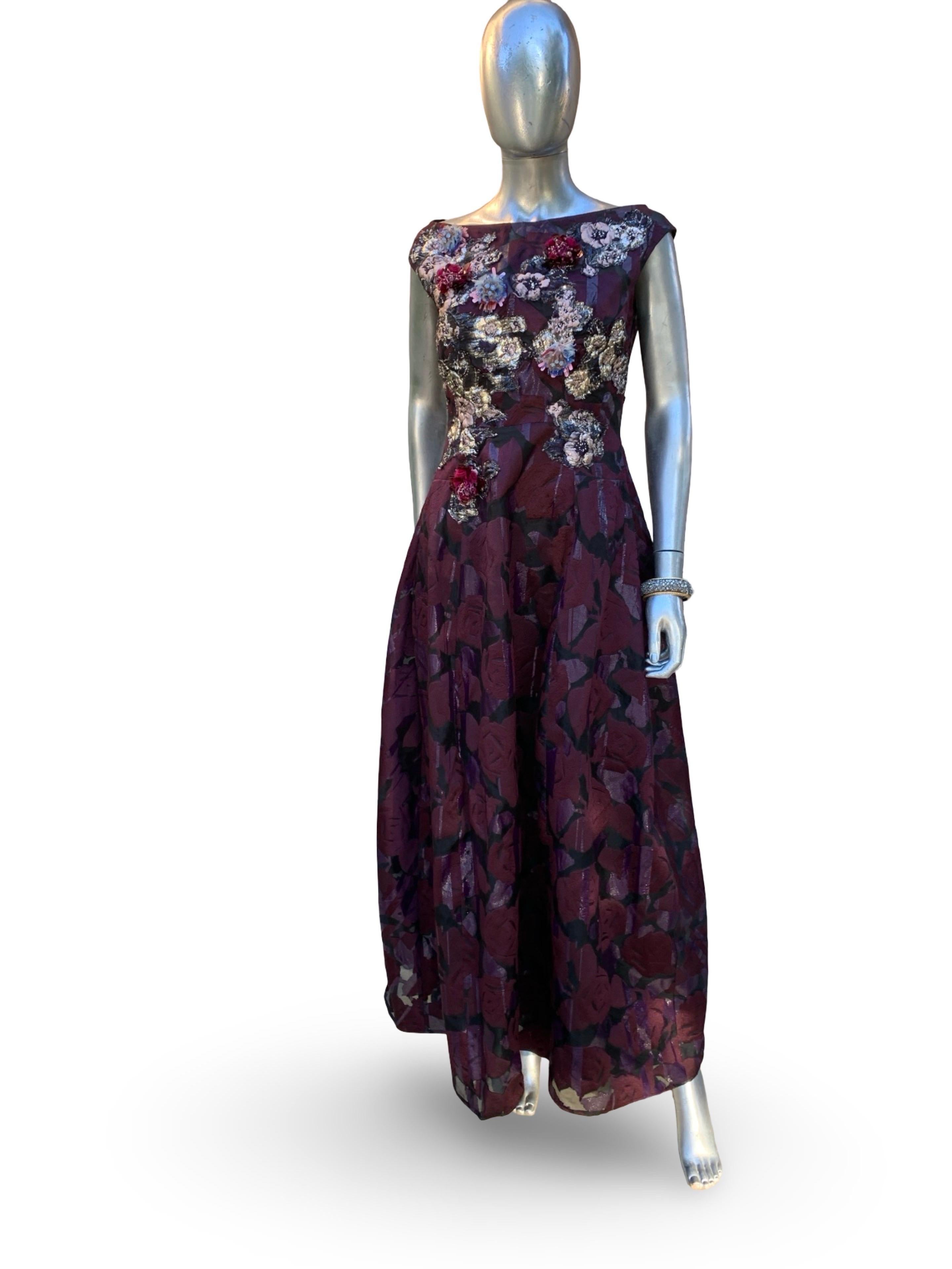 SFA Talbot Runhof Deutschland Atemberaubende Perlen besticktes Abendkleid Größe 10 im Angebot 8