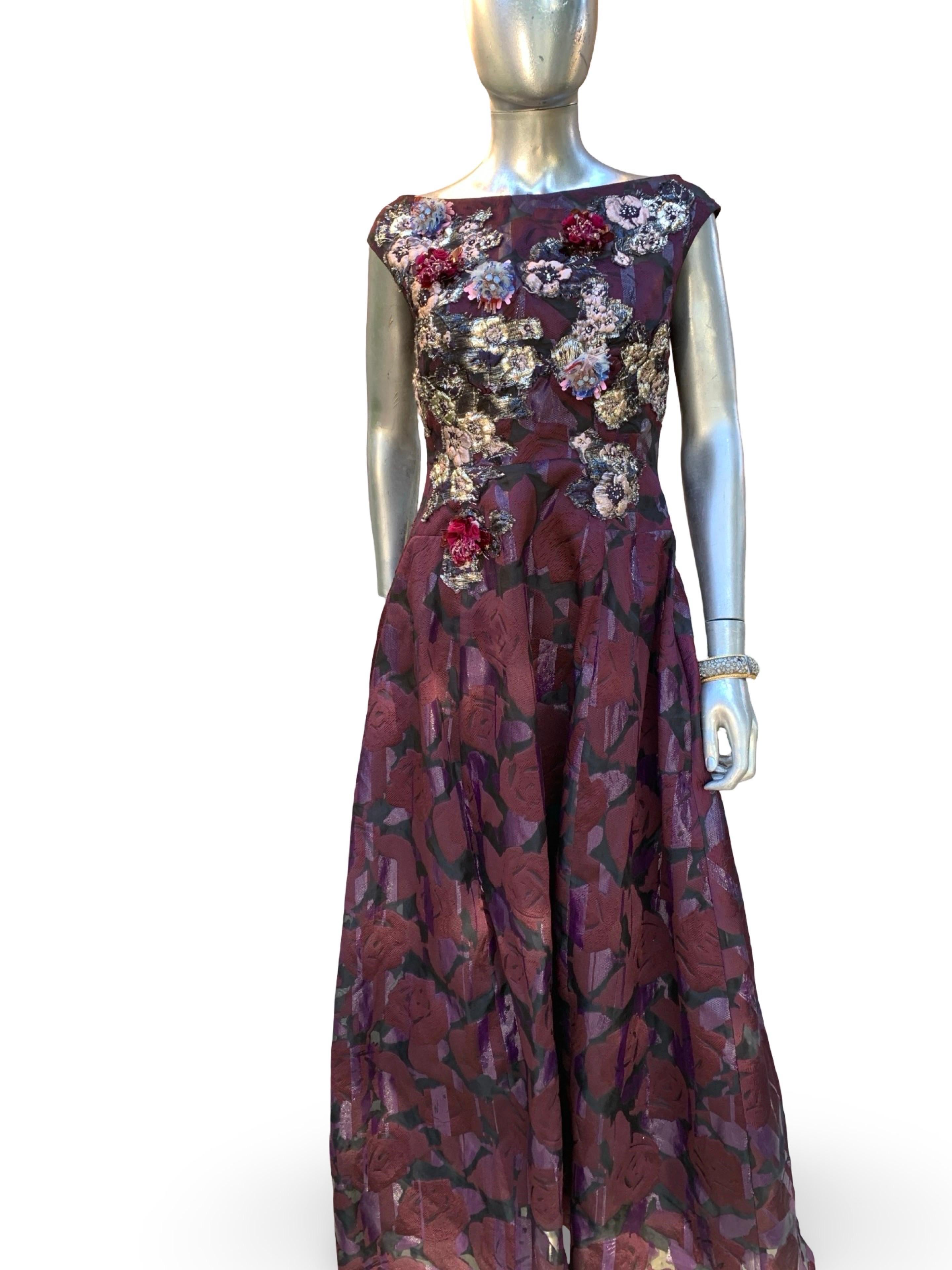 SFA Talbot Runhof Deutschland Atemberaubende Perlen besticktes Abendkleid Größe 10 im Angebot 12