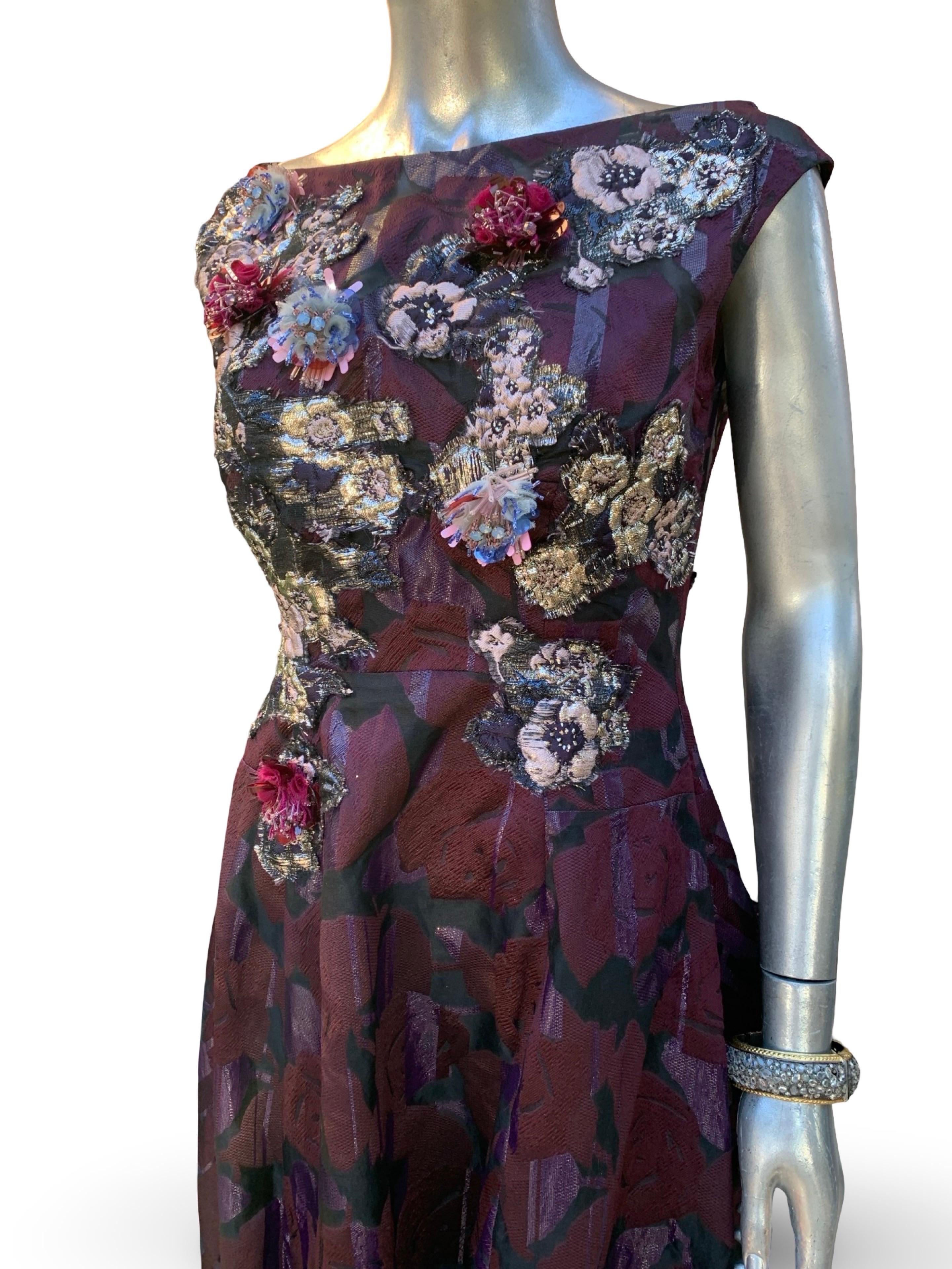 SFA Talbot Runhof Deutschland Atemberaubende Perlen besticktes Abendkleid Größe 10 im Angebot 13